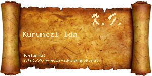 Kurunczi Ida névjegykártya