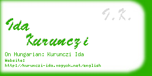 ida kurunczi business card